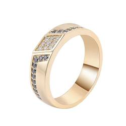 Wycian Eheringe Herren, Diamond Ring For Women 14K Gelbgold 14K Größe 58 (18.5) Diamant Rundschliff Weiß Personalisiert Für Muttertag von Wycian