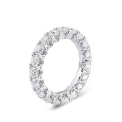 Wycian Engagement Ring, Eheringe Weißsgold 14K Größe 57 (18.1) Moissanit Rundschliff Weiß Personalisiert Für Abschluss Eheringe Vintage von Wycian