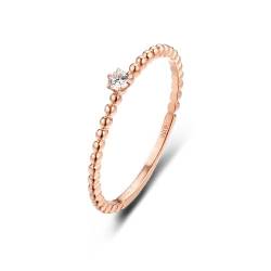 Wycian Engagement Ring, Verlobungsring Rosegold 9K Größe 47 (15.0) Moissanit Rundschliff Weiß Personalisiert Für Muttertag von Wycian