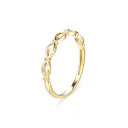 Wycian Freundschaftsringe Frauen, Ring 18K Gold 1.4Mm Größe 63 (20.1) Personalisiert Für Jahrestag Ehering Vintage von Wycian