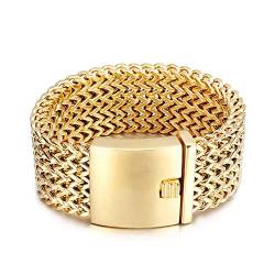 Wycian Gold Armband Frauen, Herren Armband 23cm Edelstahl Stilvolle Schlichtheit Kettenarmband für Jubiläum Geburtstag von Wycian