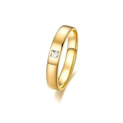 Wycian Krone Ring, Gold Ring 18K Größe 53 (16.9) Moissanit Weiß Gravur Für Valentinstag Trauringe Vintage Deko Ringe von Wycian