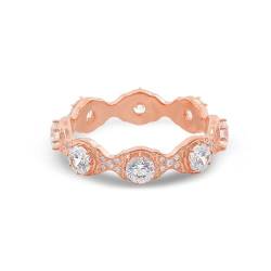 Wycian Modeschmuck Ringe Damen, Fingerring 62 14 Karat Roségold Moissanit Rundschliff Weiß Personalisiert Für Neujahr Verlobungsring Damen Boho von Wycian