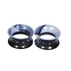 Wycian Ohr Tunnel Set, Tunnel 8mm Schwarz 0G Anhänger Silikon Schwarz-Weiss Schwarz-Weißer Reifen für Verlobung 2Er Schmuck Geschenk von Wycian