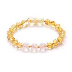 Wycian Perlen für Armbänder Set, Armband Perlen 8mm Zirkonia Gelb Bernstein 15cmx8mm 1er Naturstein für Valentinstag von Wycian