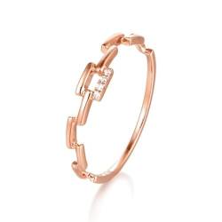 Wycian Ring Damen Boho, Ring Rosegold Mit Stein 18K Größe 47 (15.0) Diamant Rundschliff Weiß Npassbar Für Hochzeit Verlobungsring Damen Fein von Wycian