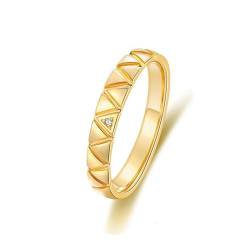 Wycian Ring For Couples, Gold Ringe Frauen 18K Größe 49 (15.6) Moissanit Rundschliff Weiß Npassbar Für Neujahr Eheringe Lesben von Wycian