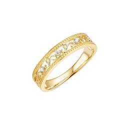 Wycian Ringe Frauen Elegant, Gold Ring 18 Karat Größe 66 (21.0) Diamant Rundschliff Weiß Personalisiert Für Vatertag Heiratsantrag Ringe von Wycian