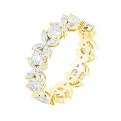 Wycian Verlobungsringe Nickelfrei, Ringe 18K Gold Blume Größe 53 (16.9) Diamant Rundschliff Weiß Gravur Für Neujahr Ehering Damen von Wycian