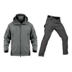 Herren-Set Aus Skijacke Und Hose, Männer Winter Warme Kapuze Verschleißfeste Wasserdichte Skianzüge 2-teiliges Set, Mountain Winddichtes Snowboard Inklusive Gürtel, Zum Skifahren (Color : Brown, Siz von Wygwlg