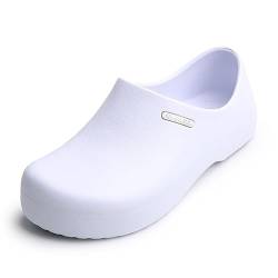 Küchen-Sicherheitsschuhe Für Herren, Gastronomie-Schuhe, rutschfeste Arbeitsschuhe, Professioneller, Ölwasserbeständiger Krankenpflege-Kochschuh, Slip-on (Color : White, Size : 42 EU) von Wygwlg