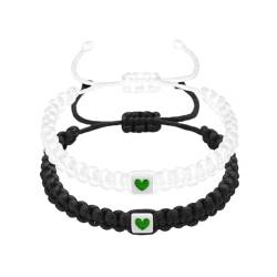 Herzförmiges handgewebtes Armband für Damen, Liebespaar-Armband, Schmuck für Damen, Einheitsgröße, Harz, Kein Edelstein von Wzxhew