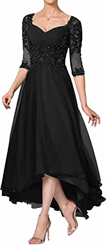 X/Y Chiffon Mutter der Braut Kleider 3/4 Ärmel Hohe niedrige Spitze Applikationen Formales Abendkleid Brautkleid von X/Y