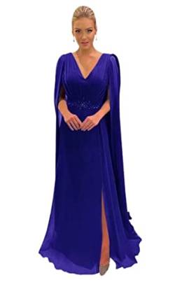 X/Y Frauen Elegante Mutter der Braut Kleider Chiffon Long Beaded Slit Cape Formale Abendkleider Kleider für Hochzeit von X/Y