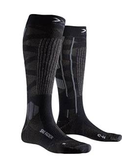 X-Bionic Unisex Ski Rider Silver 4.0 Socken, G163 Dark Grey Melange/Black, 39-41 von X-Bionic