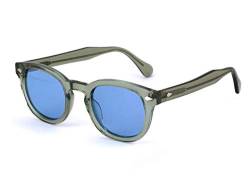 XLAB 8004 Sonnenbrille im Moscot-Stil, Unisex, 48mm, Grün/Himmelblau von X-LAB