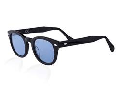 XLAB 8004 Sonnenbrille im Moscot-Stil, Unisex, 48mm, Schwarz/Himmelblau von X-LAB