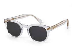 XLAB 8004 Sonnenbrille im Moscot-Stil, Unisex, 48mm, Transparent/rauch von X-LAB