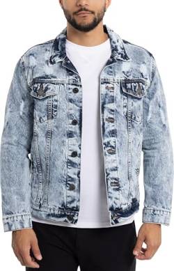 X RAY Herren Jeansjacke Ripped Casual Trucker Distressed Jeans Jacke für Herren - Blau - X-Groß von X RAY