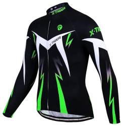 X-TIGER Rennrad Trikot Herren Langarm,Fahrrad Shirt Fahrradbekleidung Radshirt für Männer Atmungsaktive Schnell Trocknen Radsport Bekleidung von X-TIGER