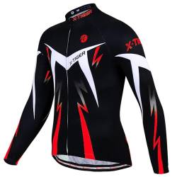 X-TIGER Rennrad Trikot Herren Langarm,Fahrrad Shirt Fahrradbekleidung Radshirt für Männer Atmungsaktive Schnell Trocknen Radsport Bekleidung von X-TIGER