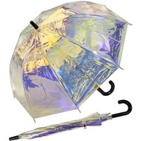 X-brella Stockregenschirm transparenter Glockenschirm für Mädchen, bunt schillernd in Gold und Pastellfarben von X-brella