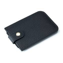 XACKWUERO Mini-RFID-blockierende Kreditkartenhalter, schlanke Ledergeldbörse mit gestapelten Kartenfächern, Schwarz von XACKWUERO