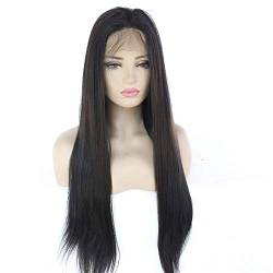 Wig Ms. Synthetische Lace-Front-Perücke, Natürliches Schwarz, Langes Glattes Haar, Hochtemperatur-Seide, Exotisch (Größe: 55,9 Cm) (14 Zoll) von XAoSCd
