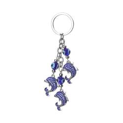 XBHGSY Schlüsselanhänger mädchen Schlüsselanhänger mit Diamant Delphin Muster blaue Augen Schlüsselanhänger Rucksack Zubehör Anhänger von XBHGSY