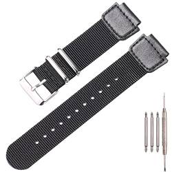 18 mm Nylon-Armband, kompatibel mit Casio AE1200WH AQ-S810W AE-1000 SGW-300H 400 500 Herren-Ersatz-Uhrenarmband, Schwarz von XBHSW