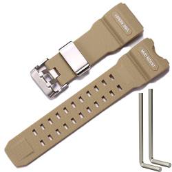 XBHSW Kunstharz-Armband kompatibel mit Casio GWG-1000 Mudmaster Herren-Armbanduhr, Ersatzband, wasserdichtes Gummi-Armband, Khaki von XBHSW
