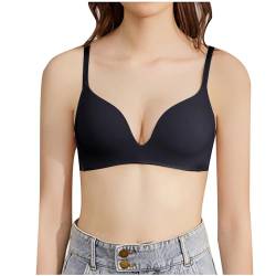 XCXC Seamless Sport BH Spaghetti Bra Damen Bralette für Tiefen Rückenausschnitt Push Up Bustier Extrem Balconette BH Push Up Bandeau BH Mädchen Blusentop Damen Sommer Top mit BH L Large von XCXC