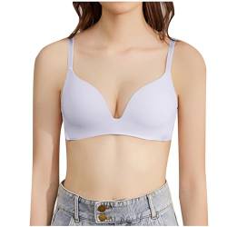 XCXC Seamless Sport BH Spaghetti Bra Damen Bralette für Tiefen Rückenausschnitt Push Up Bustier Extrem Balconette BH Push Up Bandeau BH Mädchen Häkeltop Damen BH Tiefer Rückenausschnitt L Large von XCXC