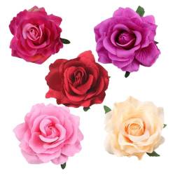Blumen-Haarschmuck für Frauen und Mädchen, Vintage, elegante Rosen-Blumen-Haarspange, Brosche, florale Rose, Braut, Kopfschmuck für Hochzeit, Festival von XDGJTBFMY