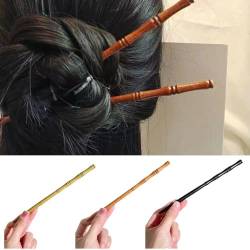 Chinesische Holzhaarstäbchen für Frauen, Retro-Haar-Essstäbchen, Bambus-Form, Haarnadeln für langes Haar, Haarnadel für Dutt, dekorativer Haarhalter für Frauen, Haarschmuck von XDGJTBFMY