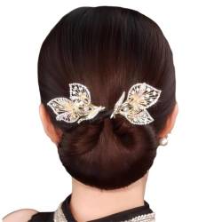 Strass Blume Haarspange Ball Haarspange Blume Haarknoten Roller Blume Haarspange Faule Haar Lockenwickler Deft Bun Maker Elegante Haarspange für Frauen von XDGJTBFMY