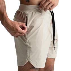 XDSP Herren Sport Shorts Kurze Hose Schnell Trocknend Sporthose Schnelltrocknende Laufshorts Gym Trainingsshorts Kurze Schnell Trocknend Reißverschlusstasche von XDSP