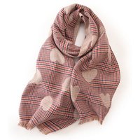 XDeer Modeschal Damen Schal,kuschelweich Karo,Winter Schal Poncho Qualität, Damen Halstuch Geschenk für Frauen Herzform Druck von XDeer