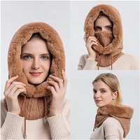 XDeer Mütze & Schal Wintermützen,Strickmützen,Warme Kapuzen Schal,Mütze Schal Mütze Damen Winter,Sturmhauben Winddichte Vollgesichtsmaske von XDeer