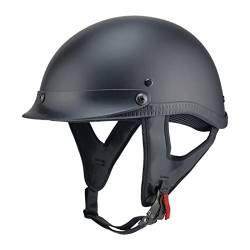 Motorrad Retro Halbhelme Halbschale Jet-Helm mit Abnehmbarem Rand DOT/ECE-Zertifizierung Scooter Mofa-Helm Brain-Cap für Männer und Frauen B,L von XELLOM