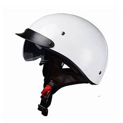 Retro Motorrad Halbhelme Jethelme Roller Scooter Mofa Helm mit Eingebaute Sonnenbrille für Herren Damen DOT/ECE-Zulassung Alle Jahreszeiten J,XL von XELLOM