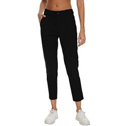 XELORNA Damen Golfhose Schnell Trocknend Outdoor Wanderhose Leicht Dehnbar Wasserdicht UPF 50+ Arbeitshose für Damen(Schwarz,XL) von XELORNA