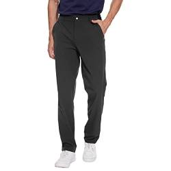 XELORNA Herren Anzughose mit Erweiterbarem Bund Slim Fit Stretch Lang Golfhose Outdoorhose Herren Chino Hose mit Taschen(Schwarz,XXL) von XELORNA