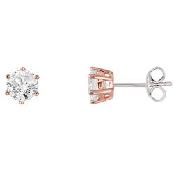 XENOX Ohrringe XS7213R Damen Ohrstecker Silver Circle rosé Sterling-Silber 925 Rose weiß Zirkonia von XENOX