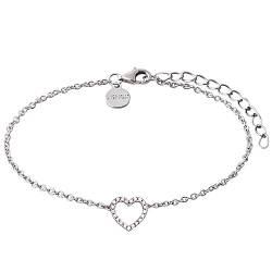 XENOX XS2784 Damen Armband Herz Love Story Sterling-Silber 925 Silber weiß Zirkonia 20 cm von XENOX