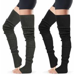 XEPST 2 Paare Stulpen Damen Lange Winter Beinwärmer, Stulpen Mädchen Beinstulpen Damen Stricken Häkelarbeit Pulswärmer Leg Warmers Stiefel Boot Abdeckung für Winterwärmer (85cm) von XEPST