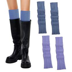 XEPST 2 Paare Stulpen Damen Winter Beinwärmer, Stulpen Mädchen Beinstulpen Damen Stricken Häkelarbeit Pulswärmer Leg Warmers Stiefel Boot Abdeckung für Joga Winterwärmer von XEPST