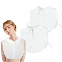 XEPST 2 Stück Frauen Kragen Weiß Krageneinsatz Damen, Abnehmbare Hälfte Shirt Bluse, Blusenkragen Einsatz Hemdkragen für Damen, Detachable Collar Fake Collar von XEPST