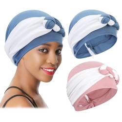 XEPST 2 Stück Turban Damen Chemo Kopfbedeckung Damen Chemo Mütze Damen Turban Mütze Damen Schlafhaube für Frauen von XEPST