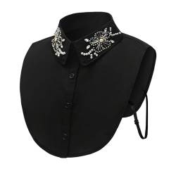 XEPST Frauen Kragen Abnehmbar Krageneinsatz Damen, Schwarz Hälfte Shirt Bluse Dickey Kragen Fake Collar Detachable Collar Blusenkragen Einsatz Hemdkragen Einsatz für Damen Gefälligkeiten von XEPST